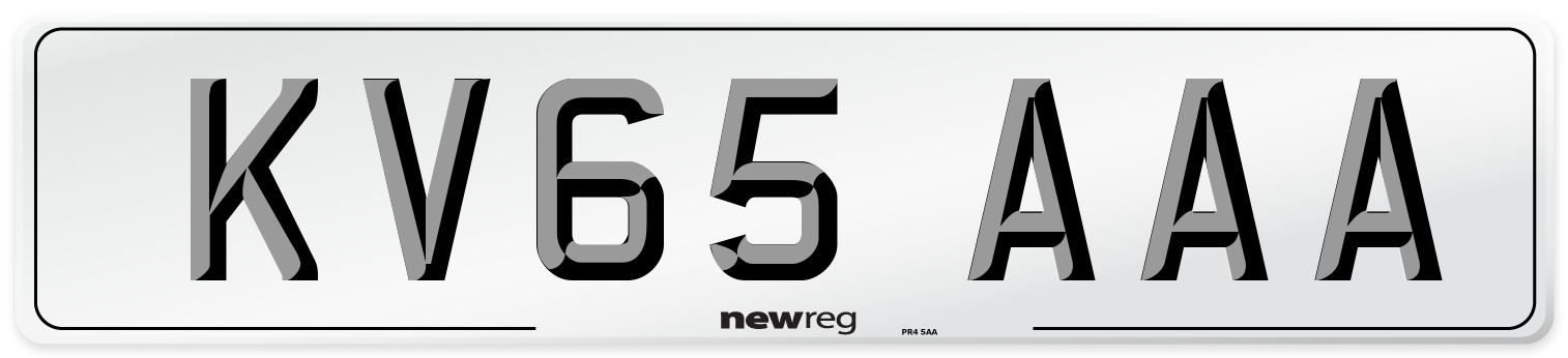KV65 AAA Number Plate from New Reg